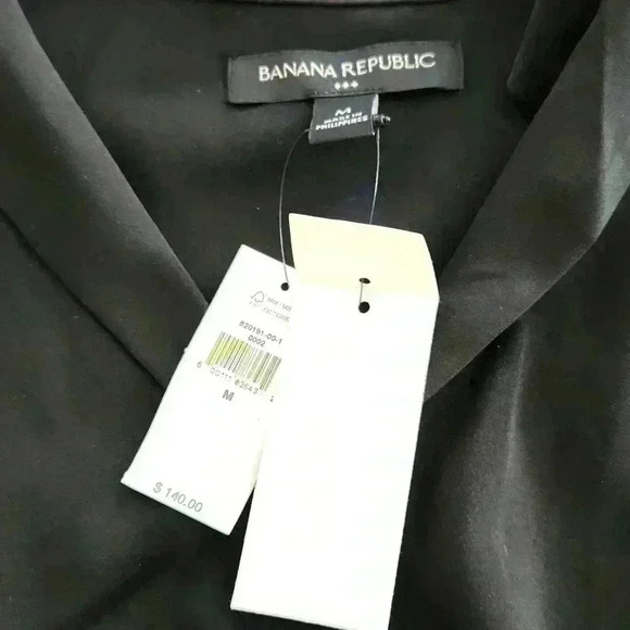 BANANA REPUBLIC SATIN TIE-FRONT MIDI SHIRTDRESS - Picture 7 of 10